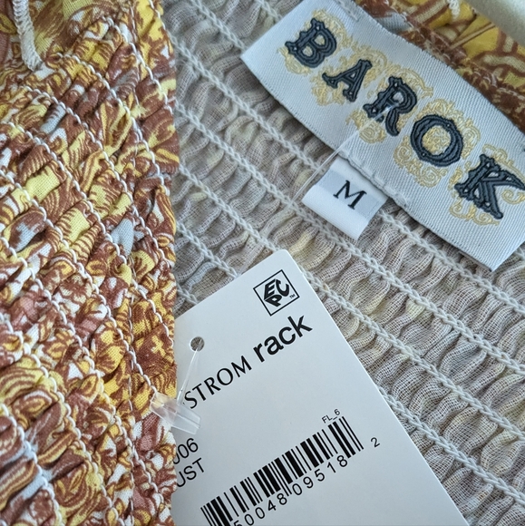 Barok Paris Smocked Ruffle 100% Cotton Dress Size Medium Nwt ❤️ - Picture 7 of 9